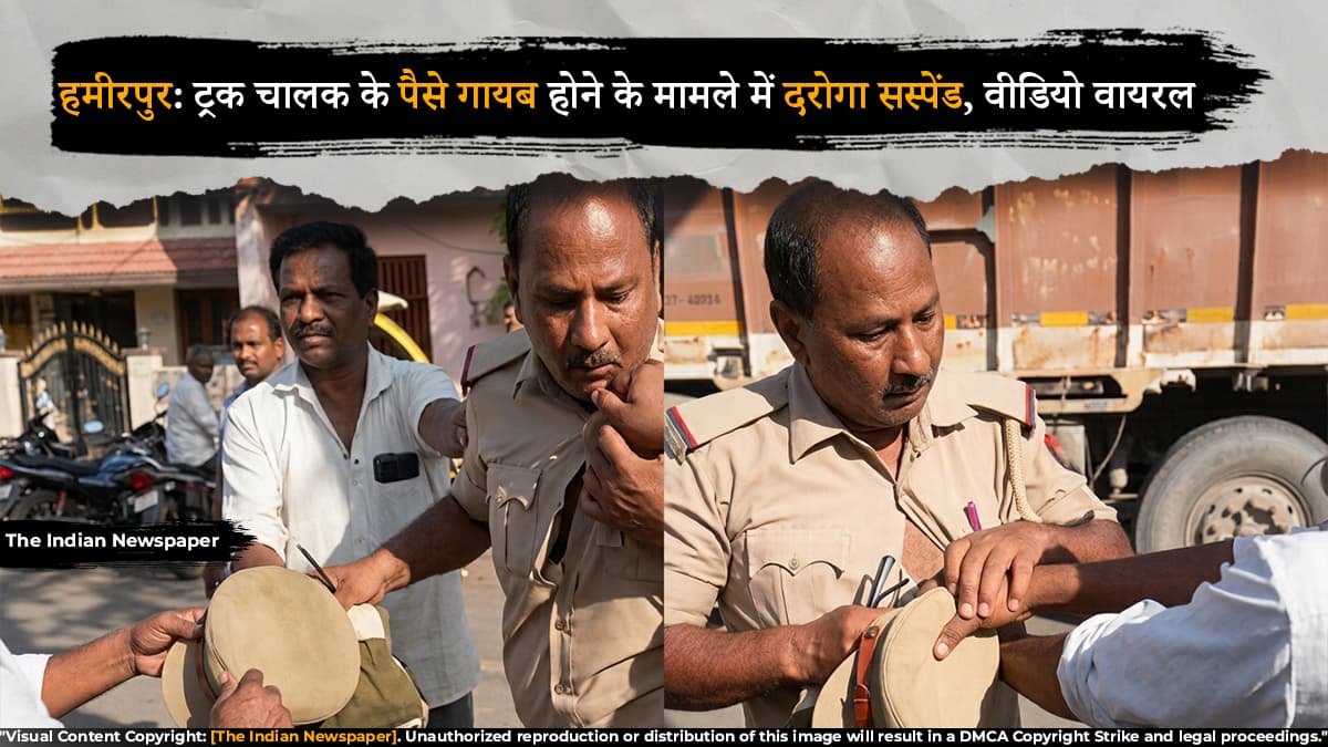 हमीरपुर: ट्रक चालक के पैसे गायब होने के मामले में दरोगा सस्पेंड, वीडियो वायरल