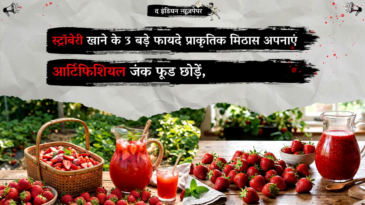 स्ट्रॉबेरी खाने के 3 बड़े फायदे: आर्टिफिशियल जंक फूड छोड़ें, प्राकृतिक मिठास अपनाएं
