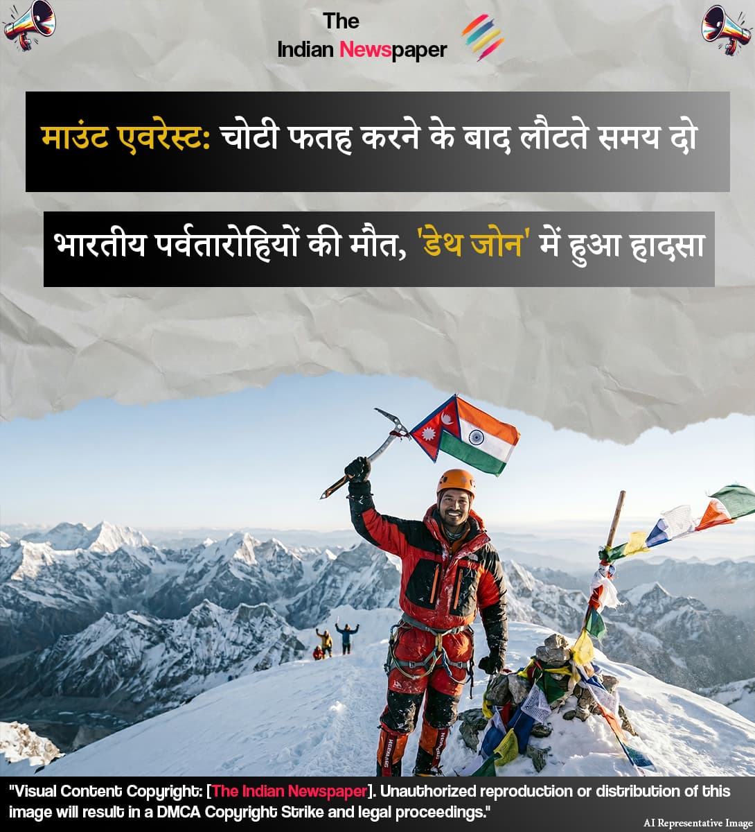 माउंट एवरेस्ट: चोटी फतह करने के बाद लौटते समय दो भारतीय पर्वतारोहियों की मौत, 'डेथ जोन' में हुआ हादसा