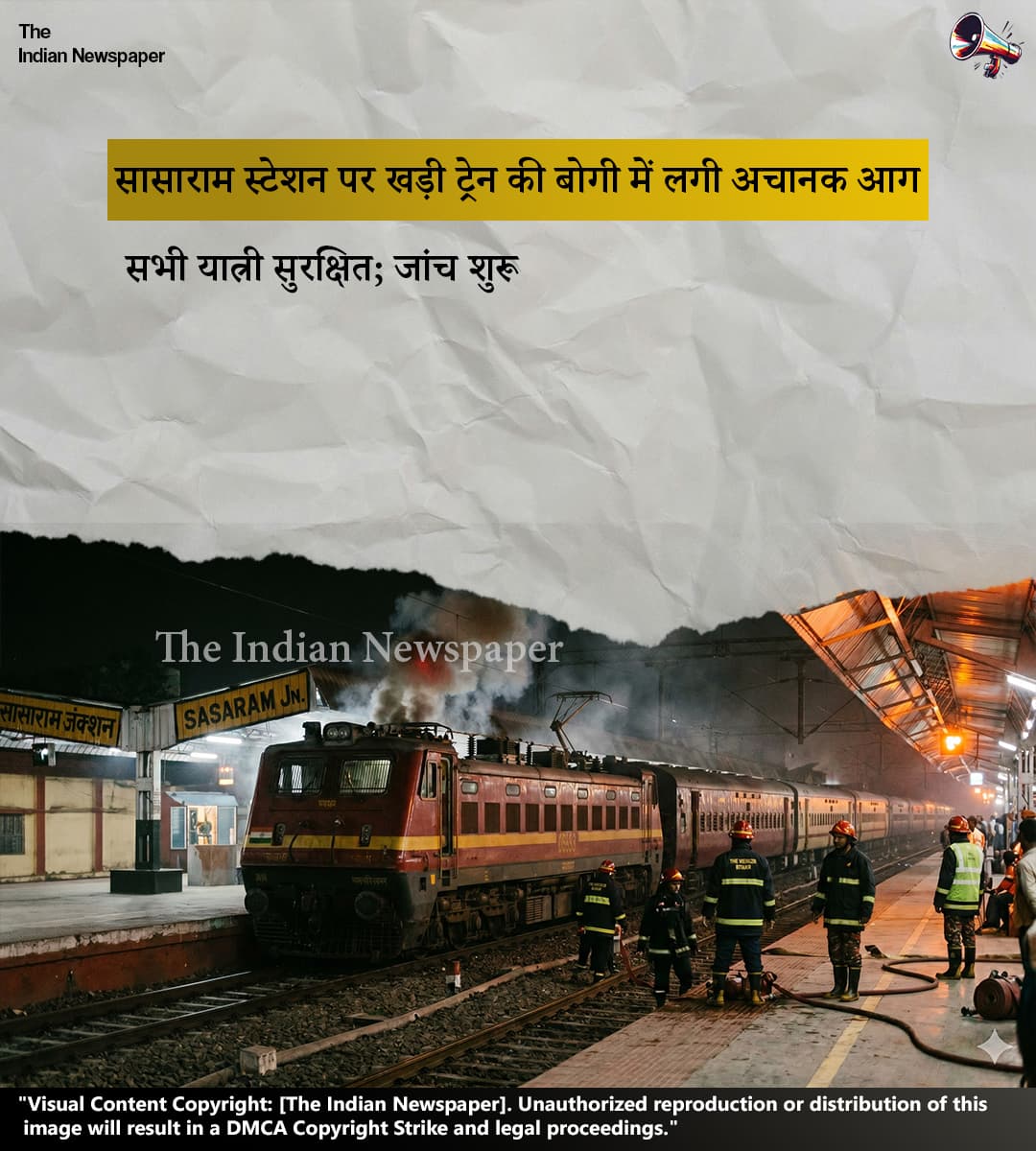 सासाराम रेलवे स्टेशन पर बड़ा हादसा टला: पटना जाने वाली ट्रेन की बोगी में लगी अचानक आग, सभी यात्री सुरक्षित