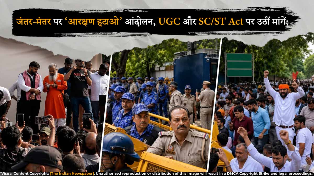 जंतर-मंतर पर ‘आरक्षण हटाओ’ आंदोलन, UGC नियमों और SC/ST Act पर उठीं मांगें; कई हिरासत में
