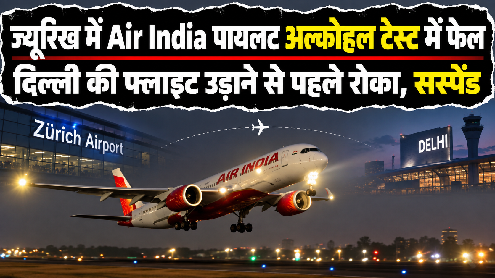 नशे में मिला एअर इंडिया का पायलट, ज्यूरिख में उतारा गया: दिल्ली की फ्लाइट उड़ाने वाला था; प्री-फ्लाइट टेस्ट में पकड़ा गया
