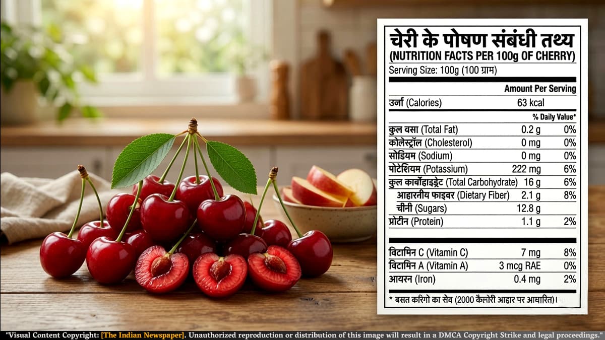 चेरी (Cherry) के फायदे: Nutritional Value (प्रति 100 ग्राम Cherry ) ,संभावित फायदे और सावधानियां