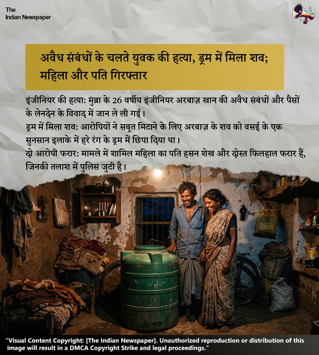 पैसों के विवाद में हत्या: मुंब्रा में एक 26 वर्षीय इंजीनियर युवक की पैसों के लेनदेन और अवैध संबंधों के चलते जान ले ली गई।